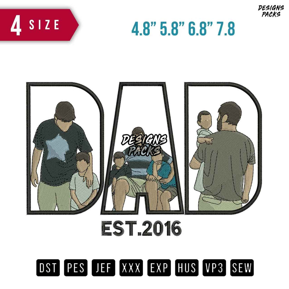 DAD Tshirt Embroidery Design