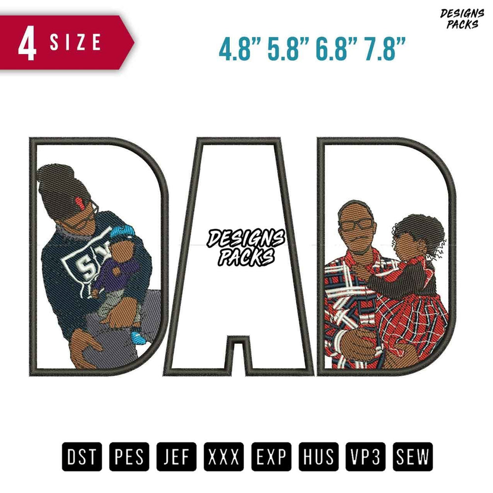 DAD A less Embroidery Design