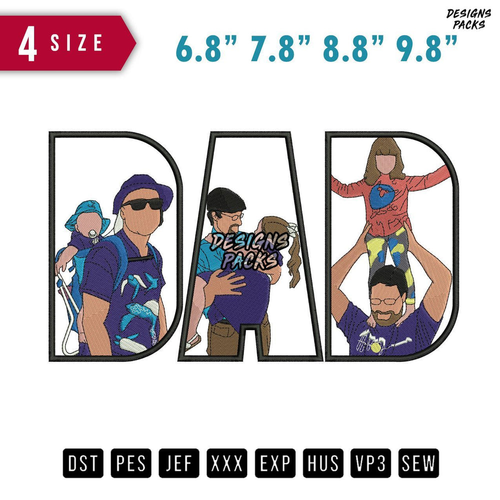 DAD hat Children B Embroidery Design