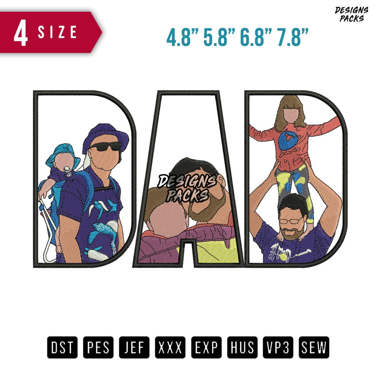 DAD Hat Children Embroidery Design