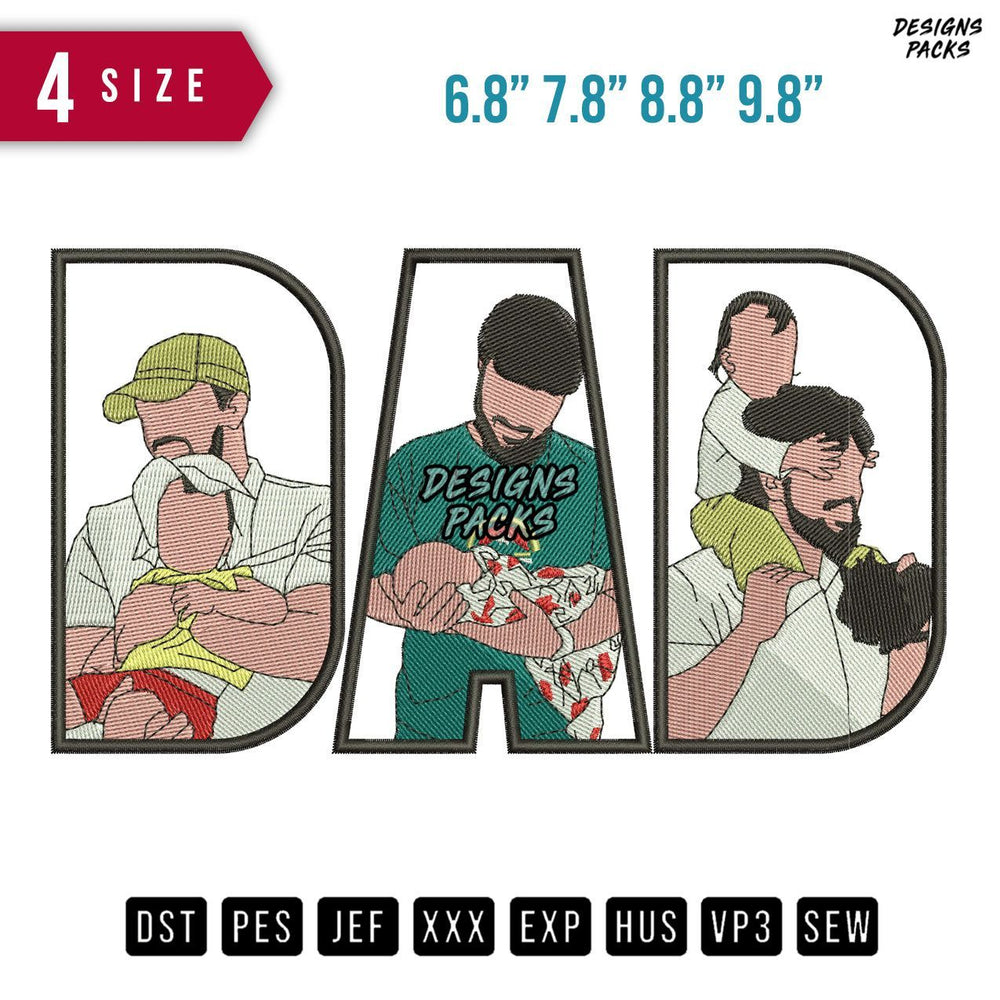 DAD hat yellow Embroidery Design