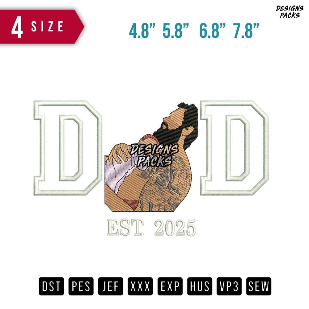 Dad Huge Baby Embroidery Design