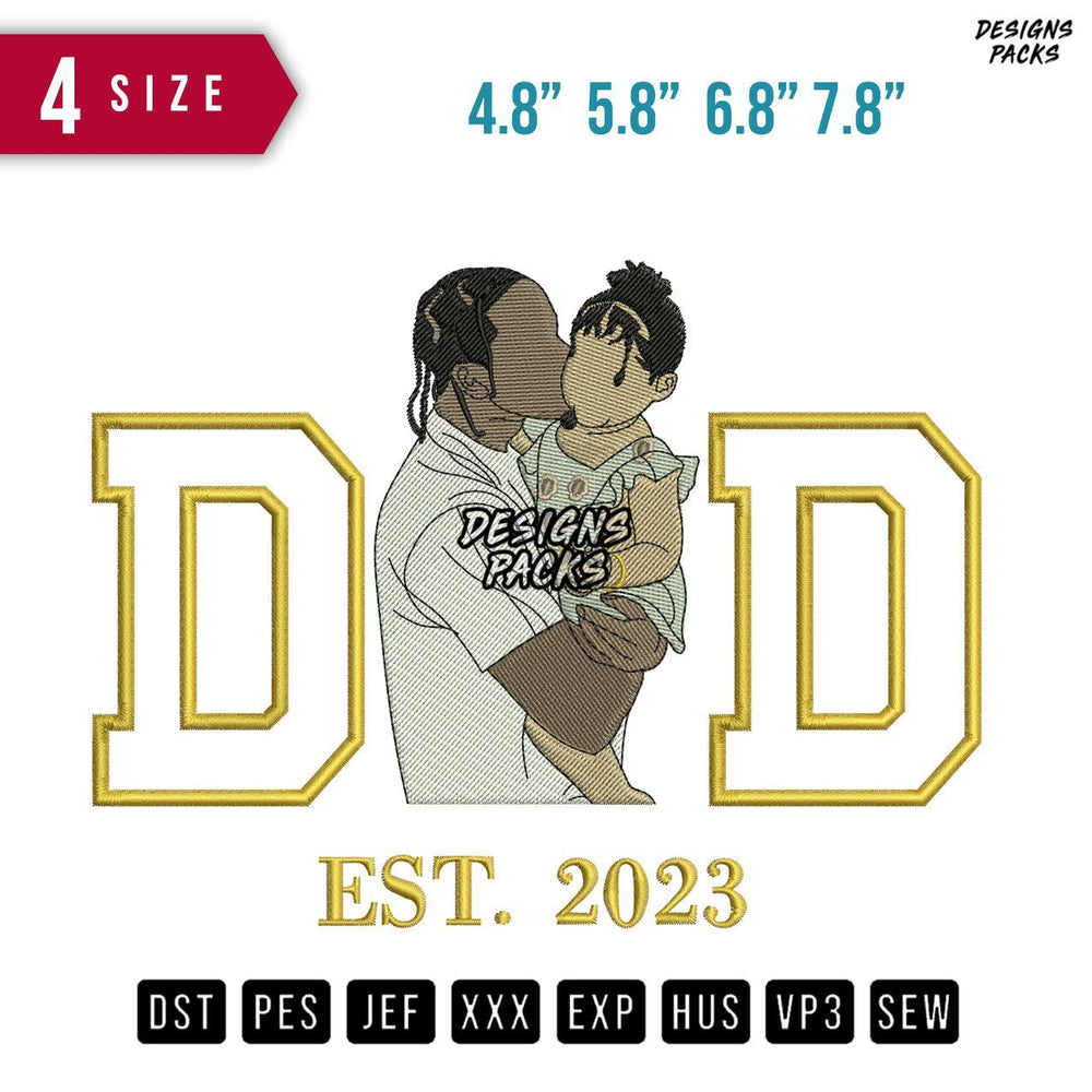 DD Brown kiss Embroidery Design