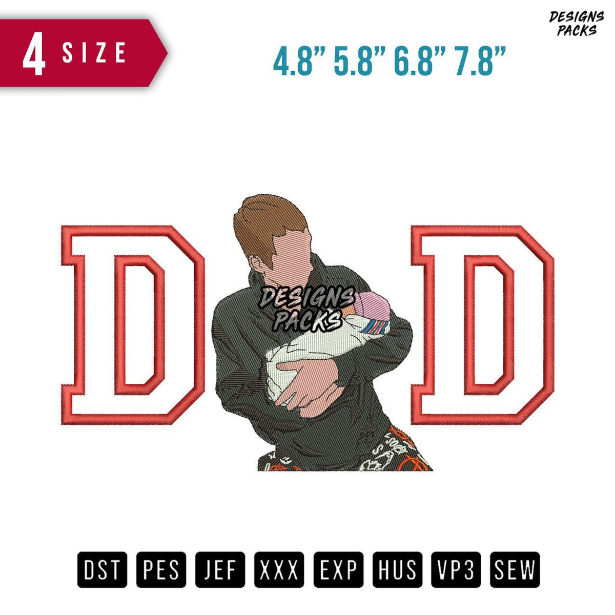 DD Carry Baby Sleep Embroidery Design