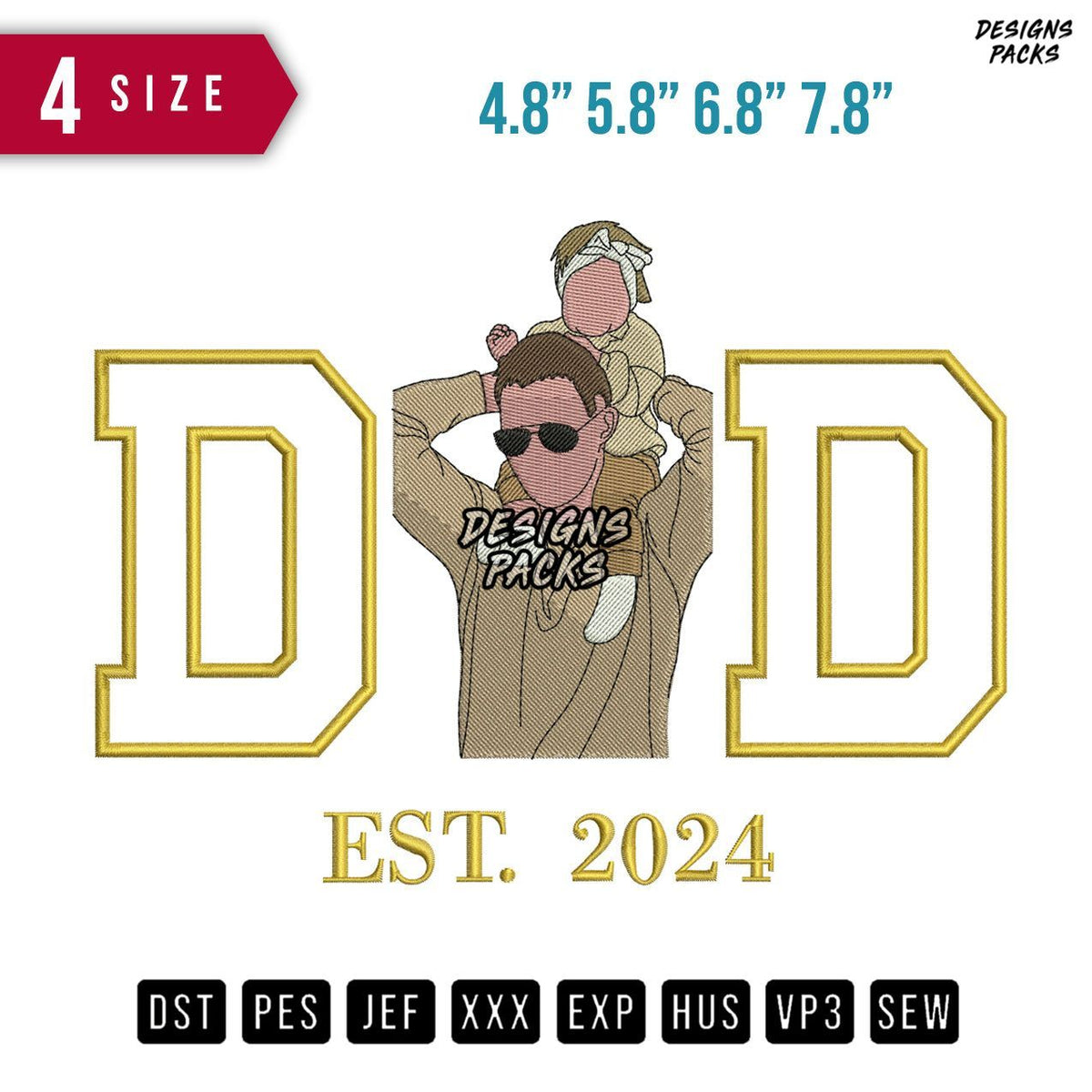 DD Carry Daughter Embroidery Design