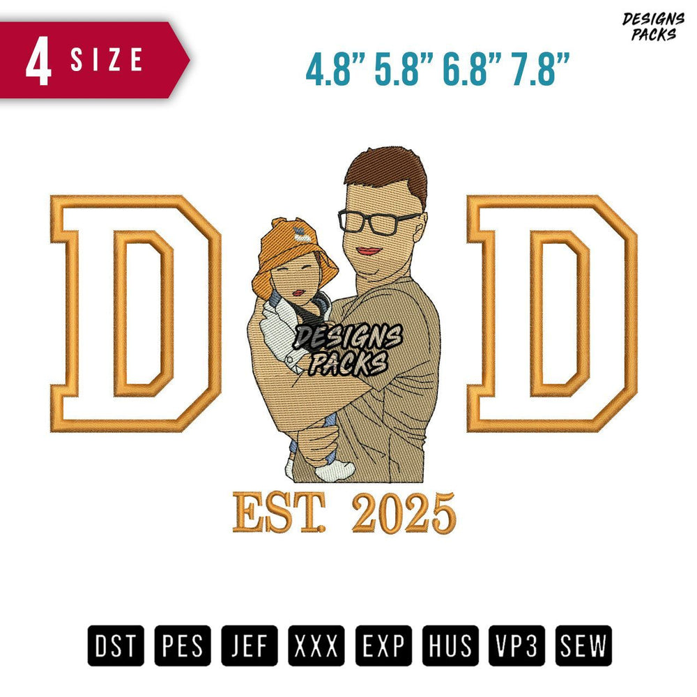 DD Eyeglasses Embroidery Design