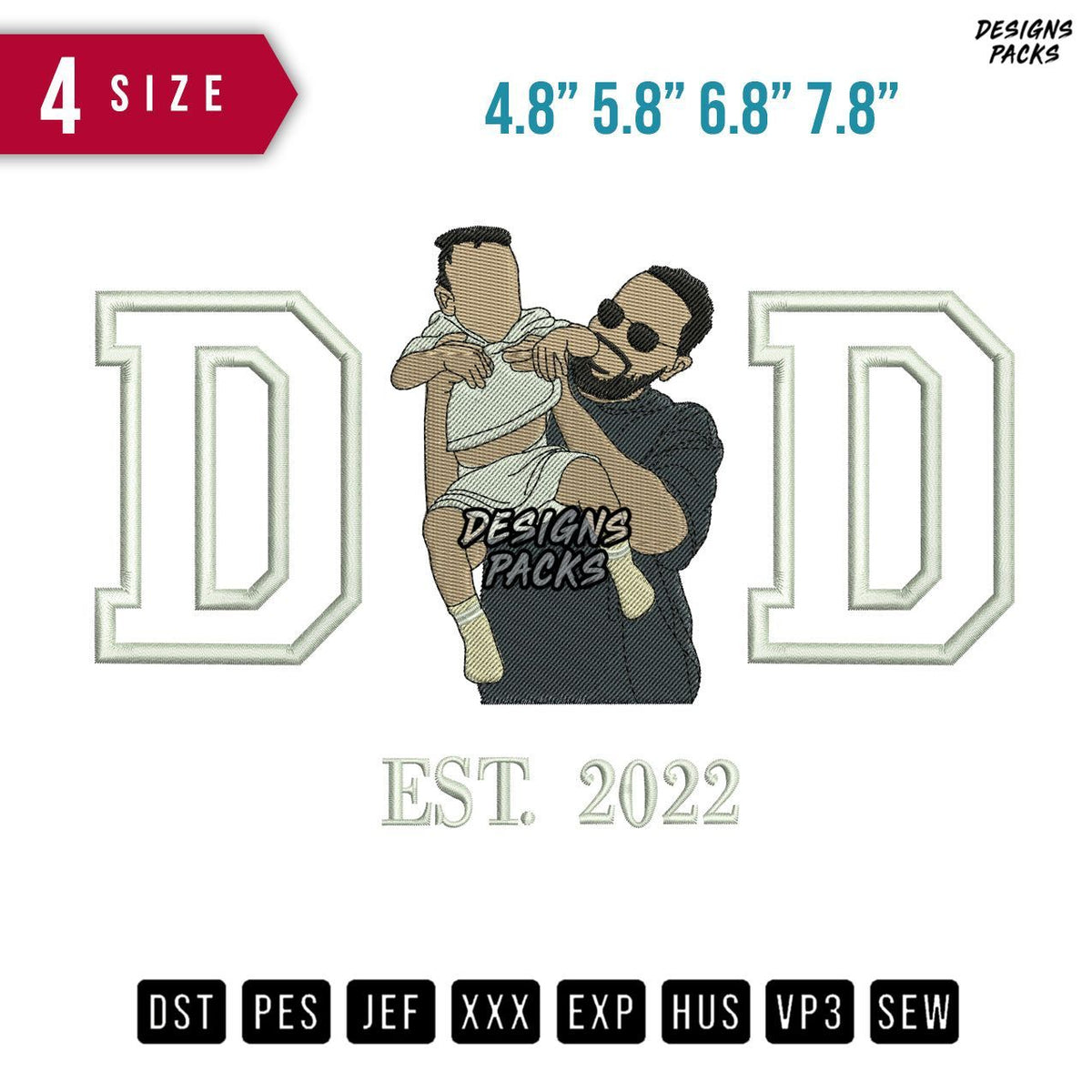 DD Father Sungless Embroidery Design