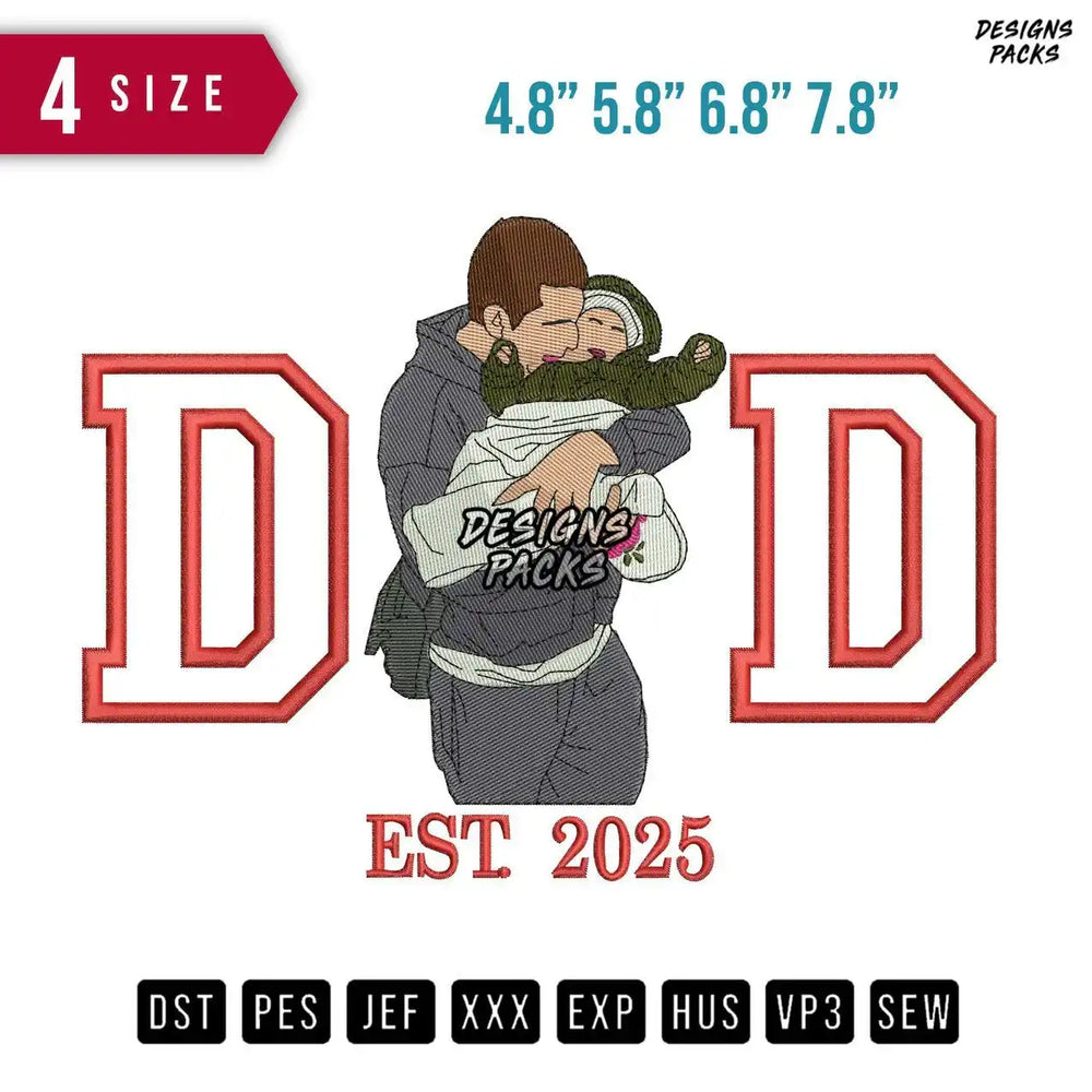 DD Kissing Baby Embroidery Design
