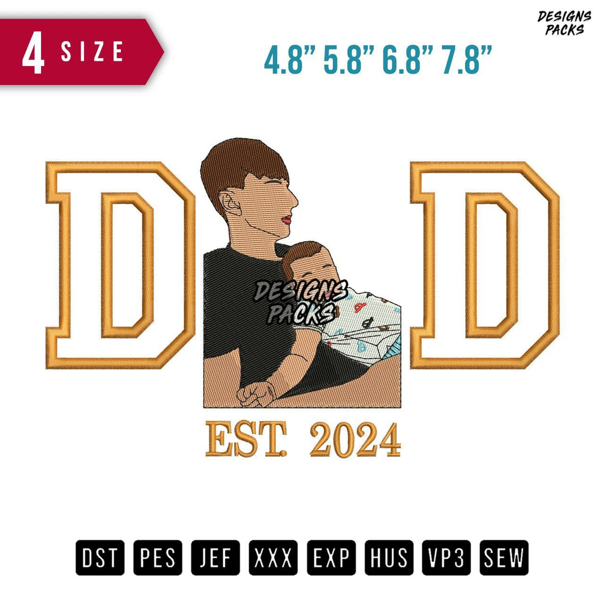 DD Leaning Embroidery Design