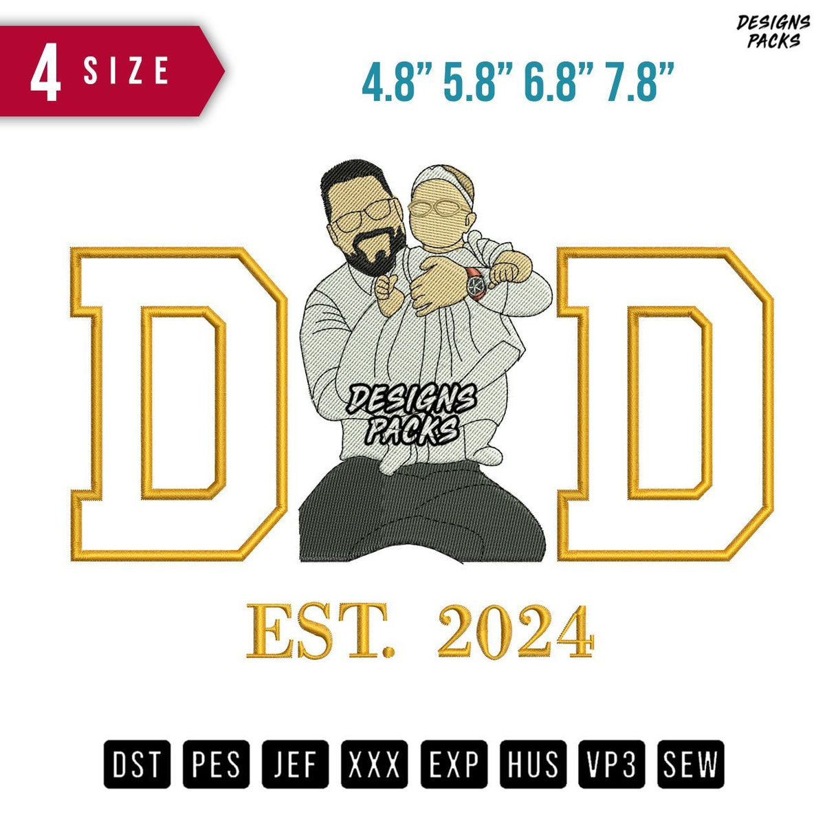 DD Sitting Embroidery Design