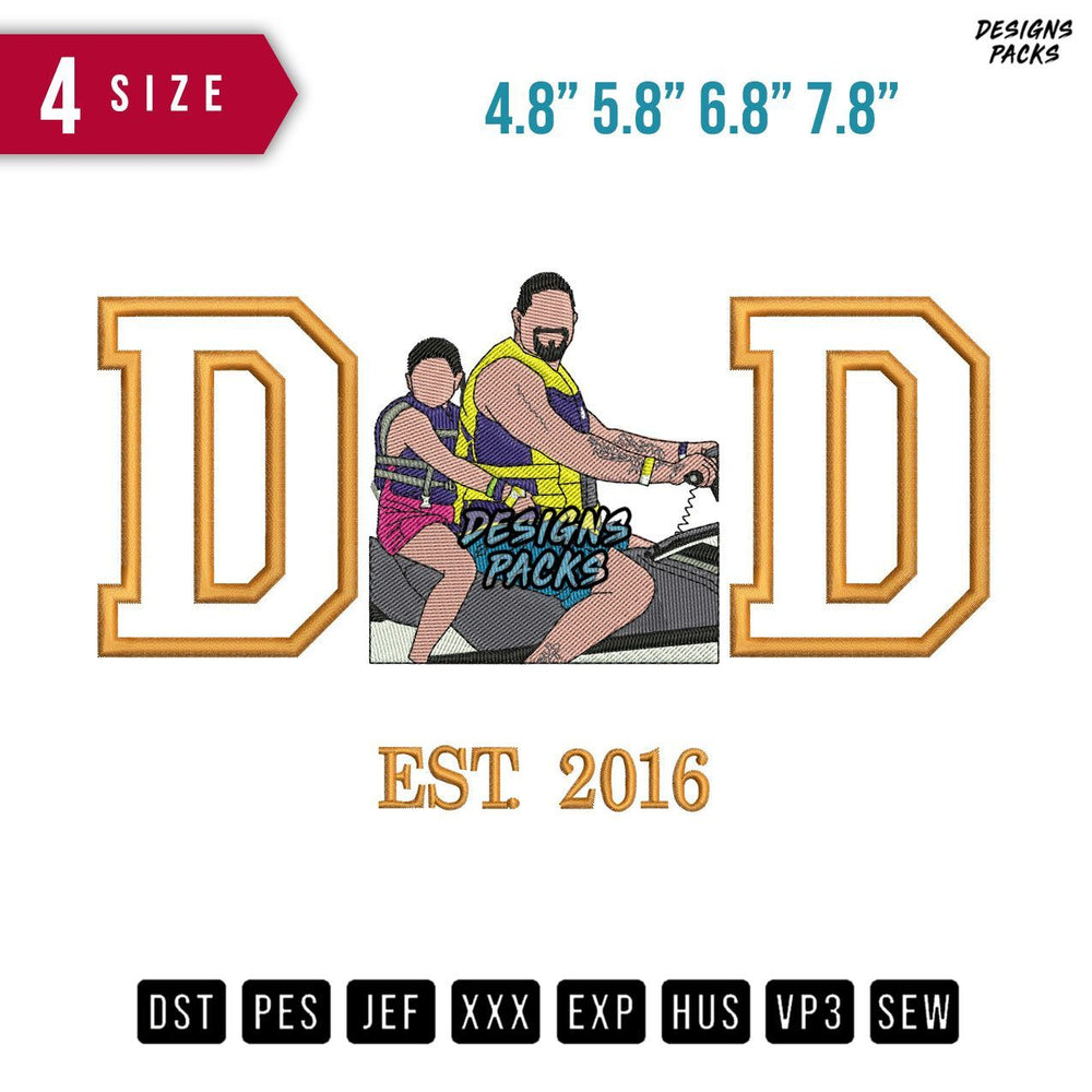 DD Son Boat Embroidery Design