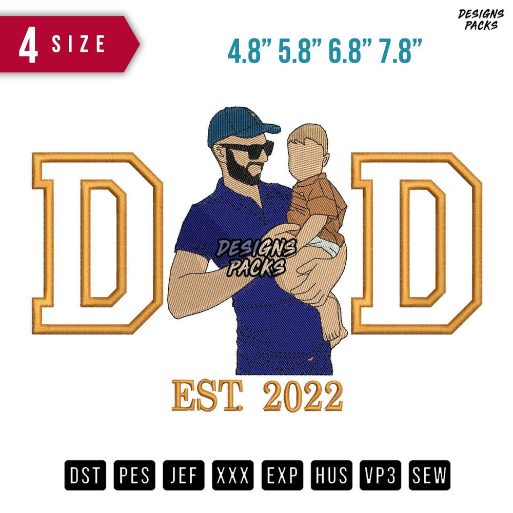 DD father Cap Embroidery Design