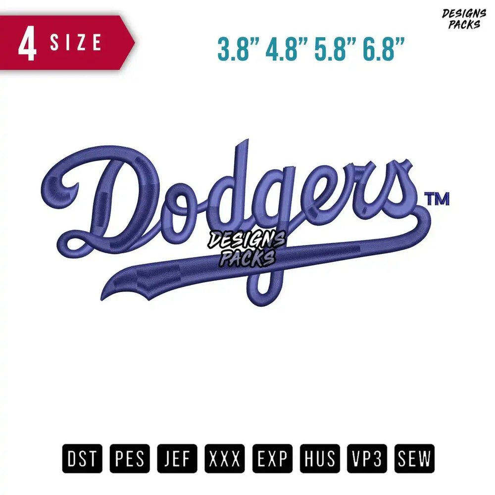DODGERS 3D puff Embroidery Design