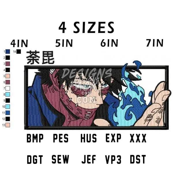 Dabi Toya Todoroki Anime Embroidery Design designspacks