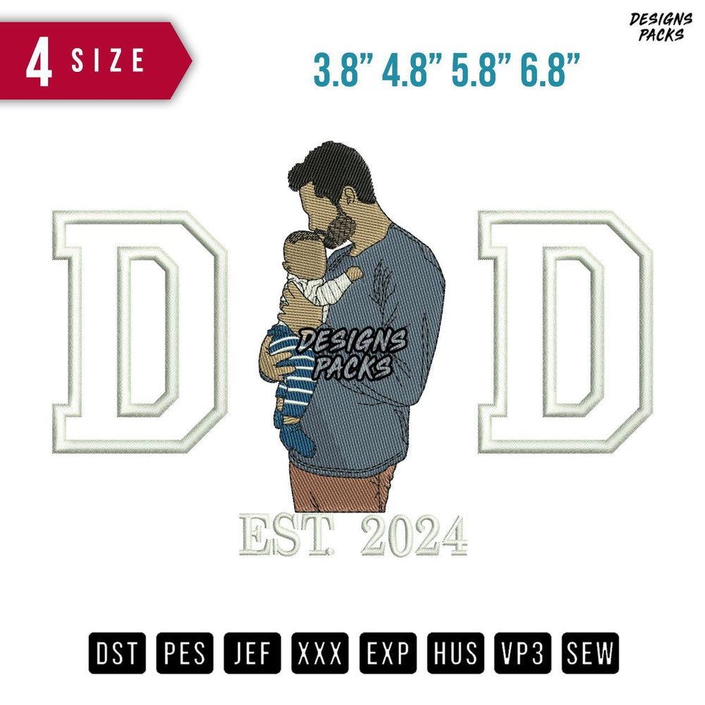 Dad Huge Child B Embroidery Design