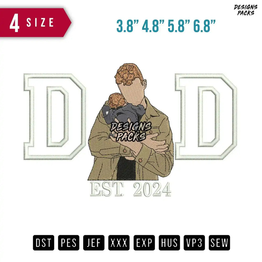 Dad Huge Child Embroidery Design