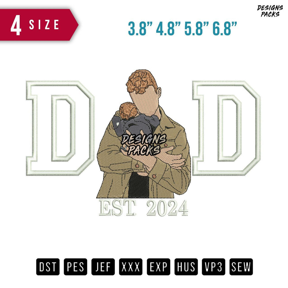 Dad Huge Child Embroidery Design