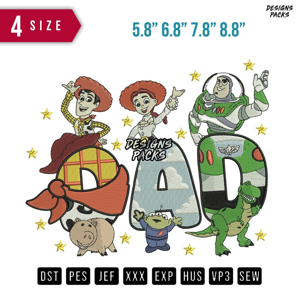 Dad Toy Story Embroidery Design