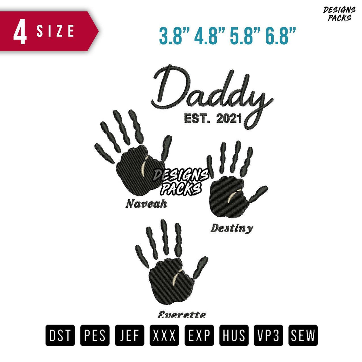 Daddy Embroidery Design