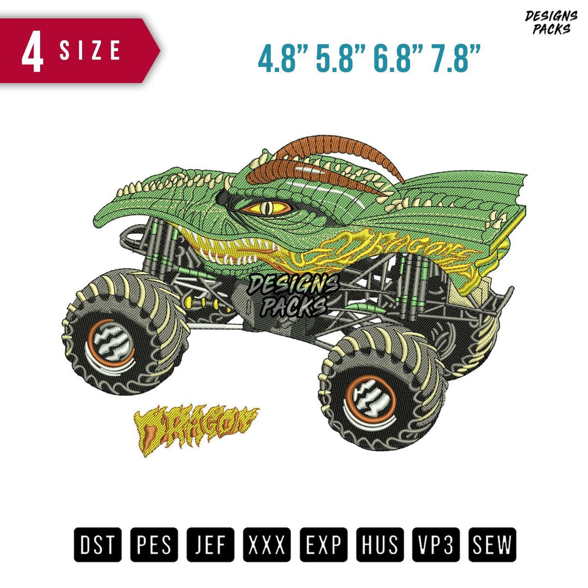 Dagon Car Toy Embroidery Design