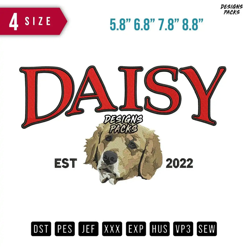 Daisy Dog 2022 Embroidery Design
