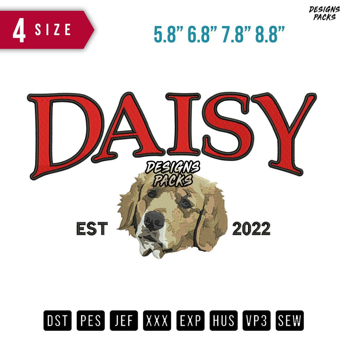 Daisy Dog 2022 Embroidery Design