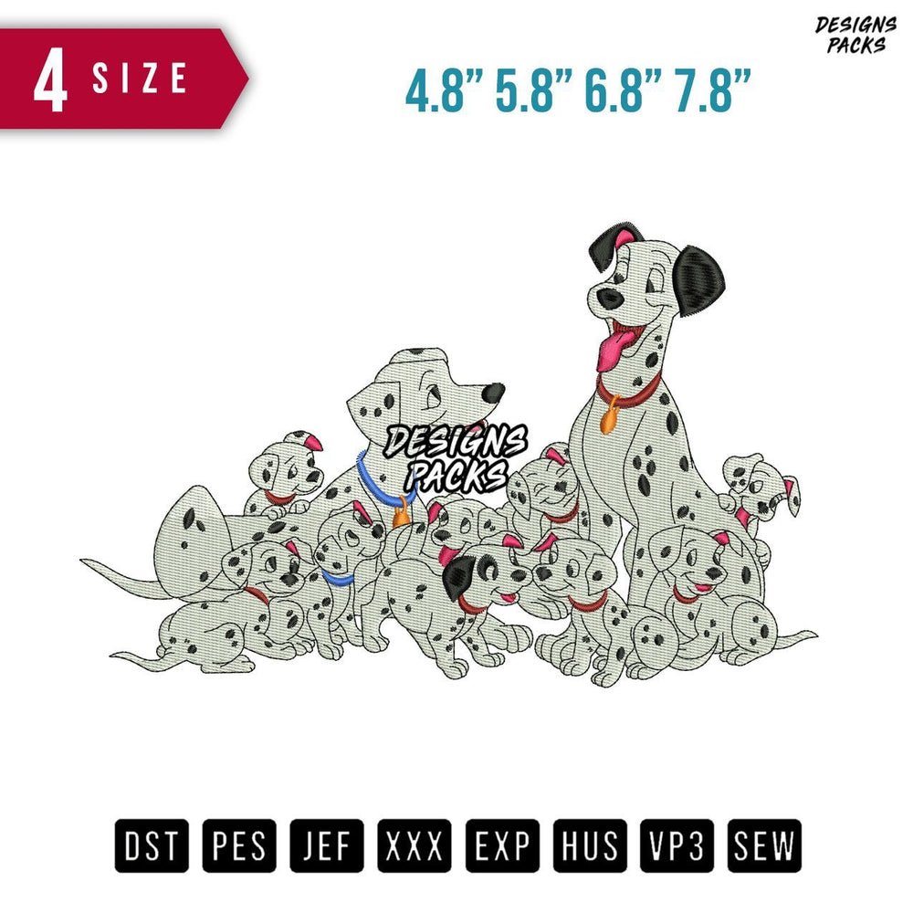 Dalmatian Dog Puppy Embroidery Design