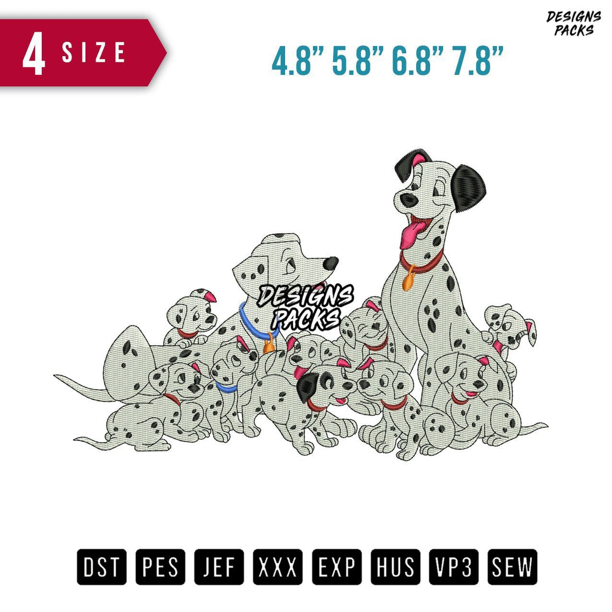 Dalmatian Dog Puppy Embroidery Design