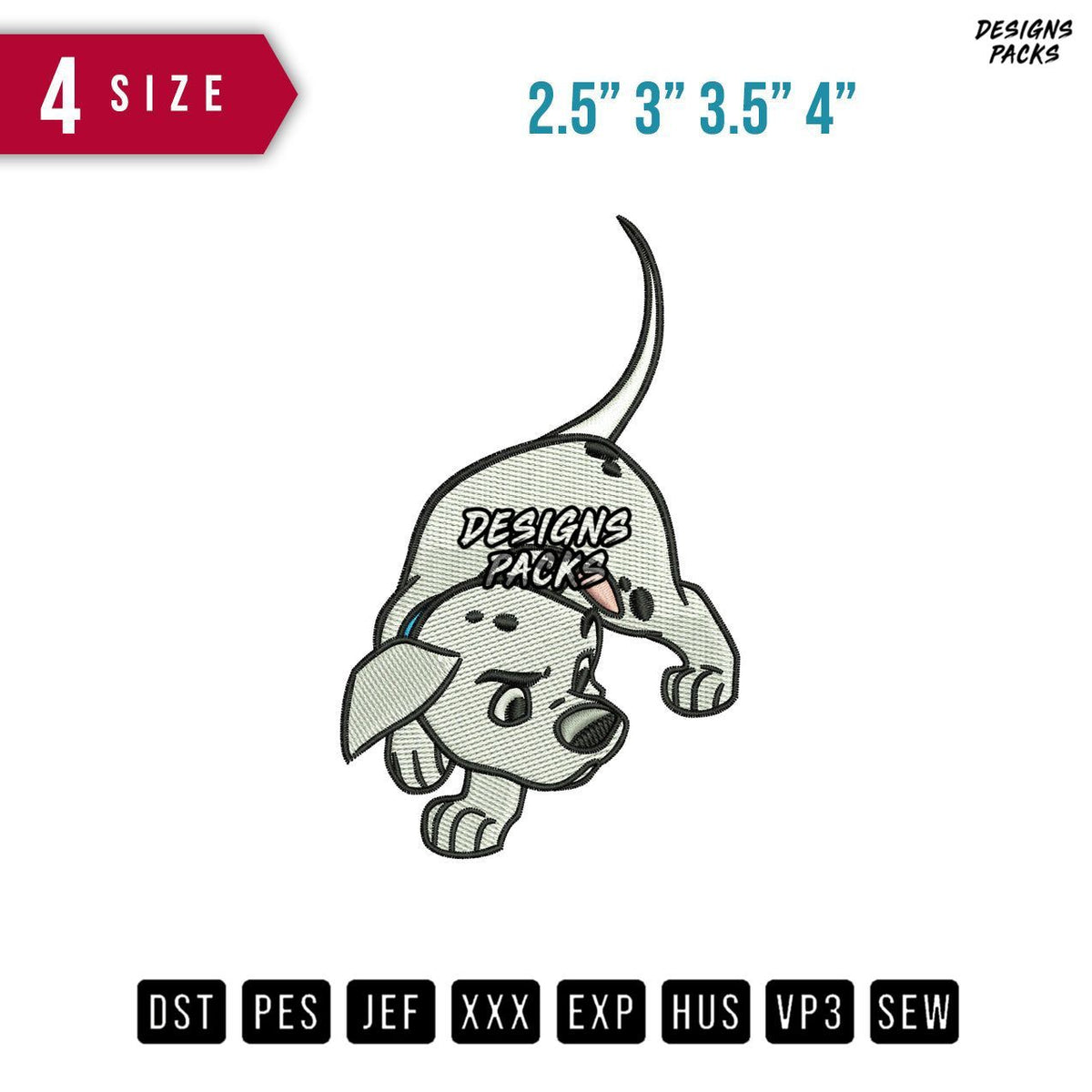 Dalmatian Dog Sleeve Embroidery Design