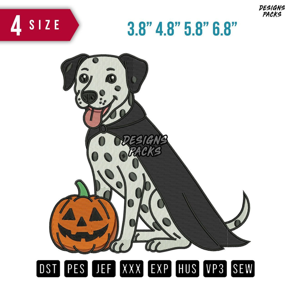 Dalmatian Halloween Embroidery Design