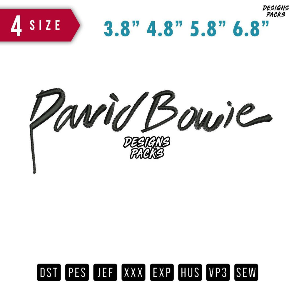 David Bowie Embroidery Design