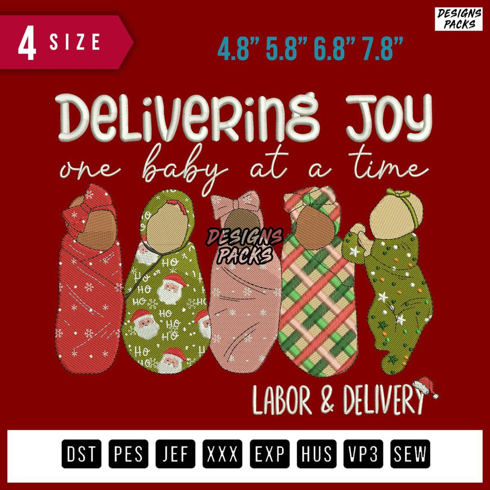 Delivering Joy Baby Embroidery Design