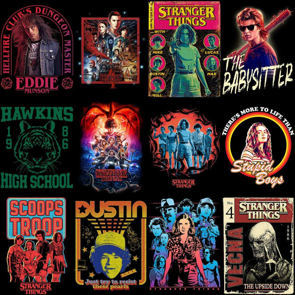 39 Stranger Series Things Designs Bundle PNG