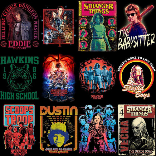 39 Stranger Series Things Designs Bundle PNG