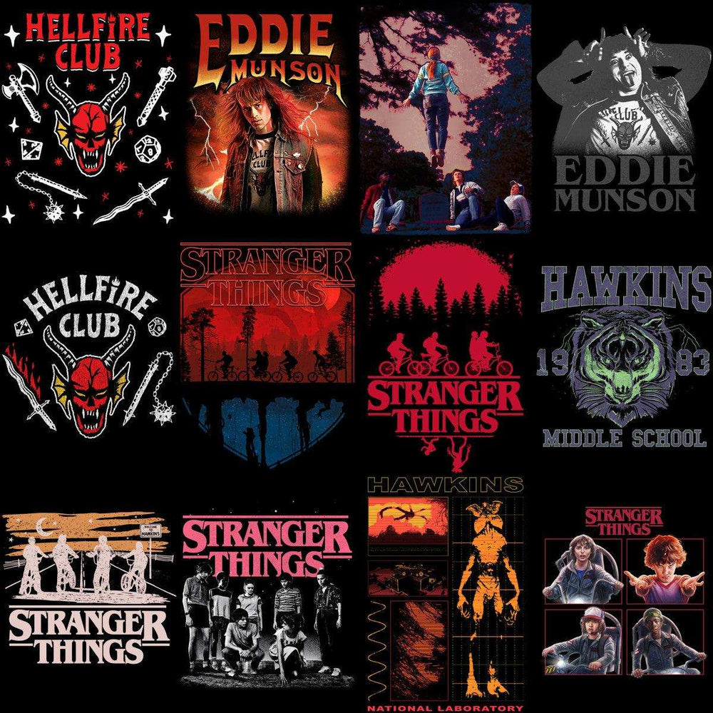 39 Stranger Series Things Designs Bundle PNG