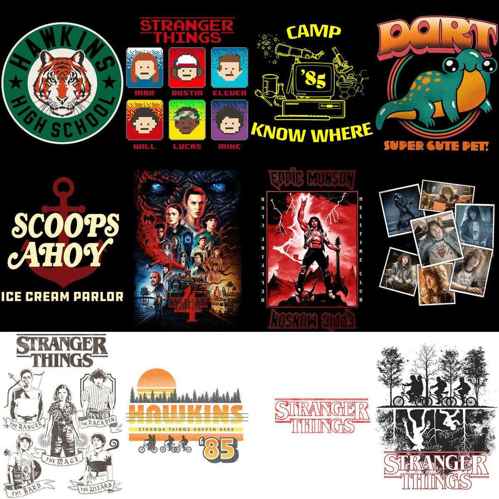 39 Stranger Series Things Designs Bundle PNG