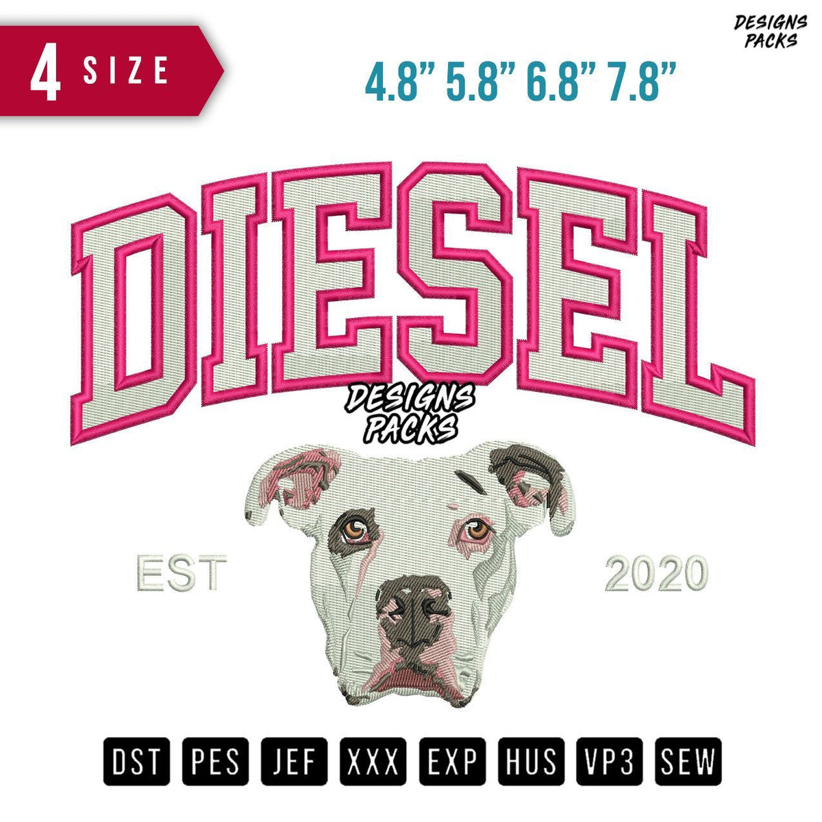 Diesel Dogs Embroidery Design