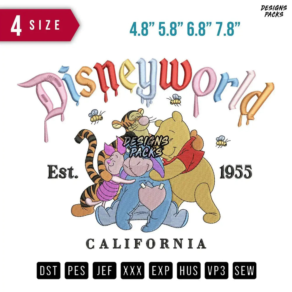 Disney World Embroidery Design