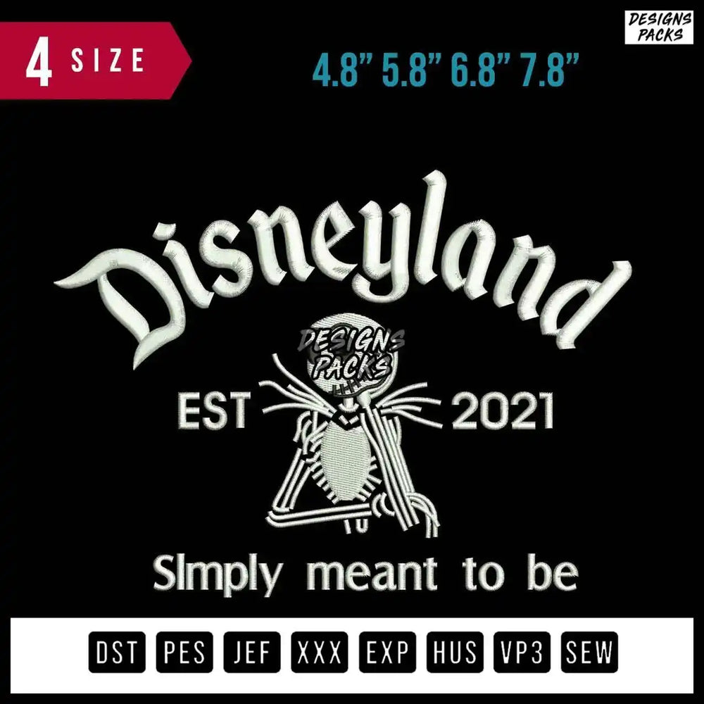 Disneyland Jack Skellington Embroidery Design