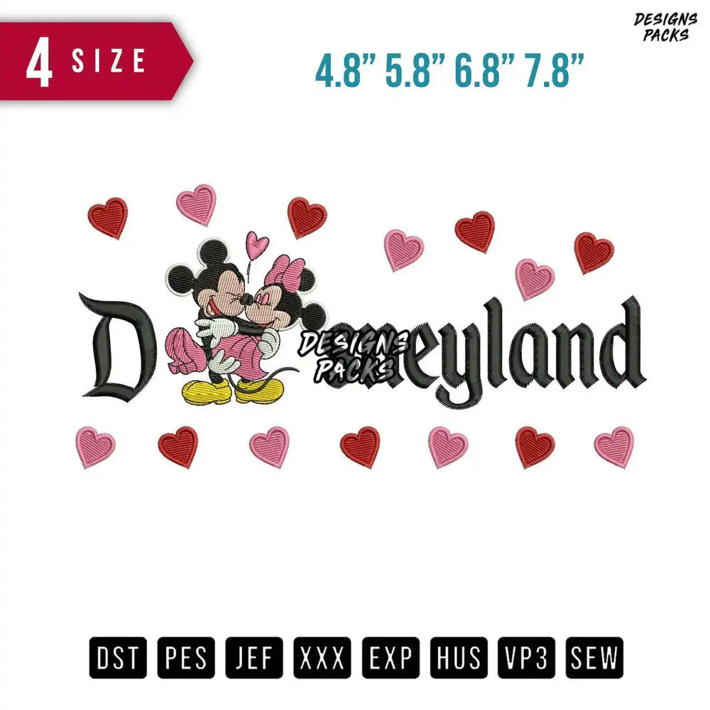 Disneyland Minnie Mickey Embroidery Design