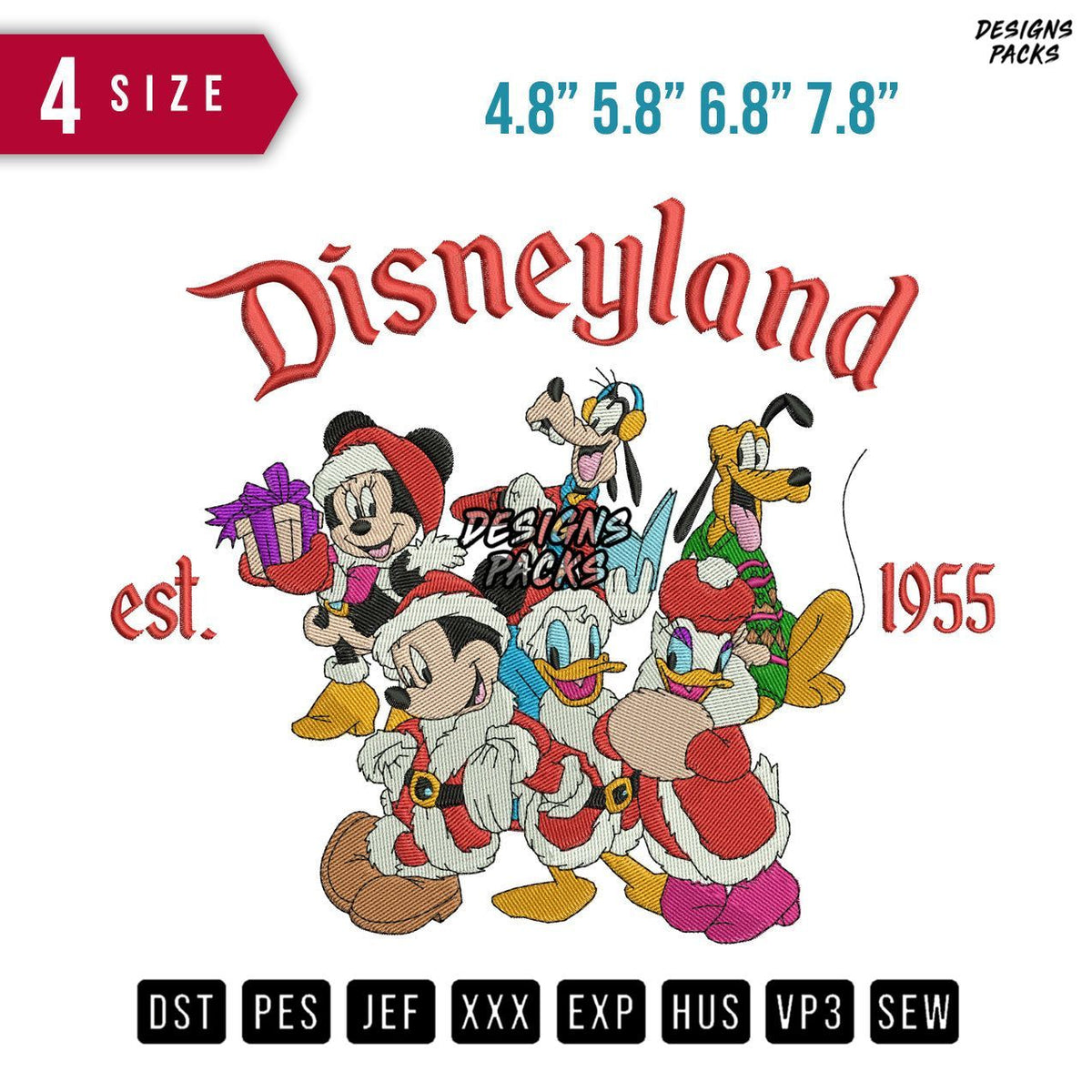 Disneyland Santa Costume Embroidery Design