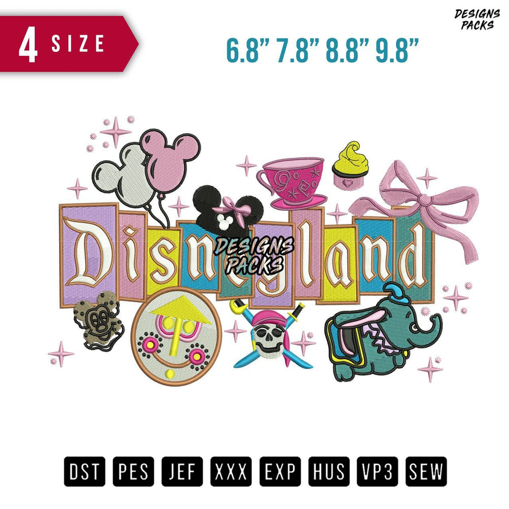 Disneyland Stars Embroidery Design