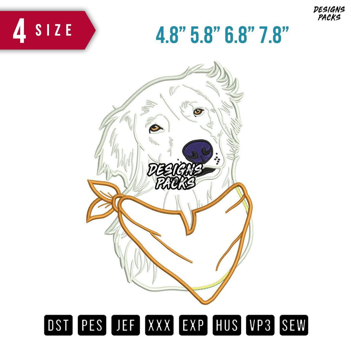 Dog 2 Applique Embroidery Design