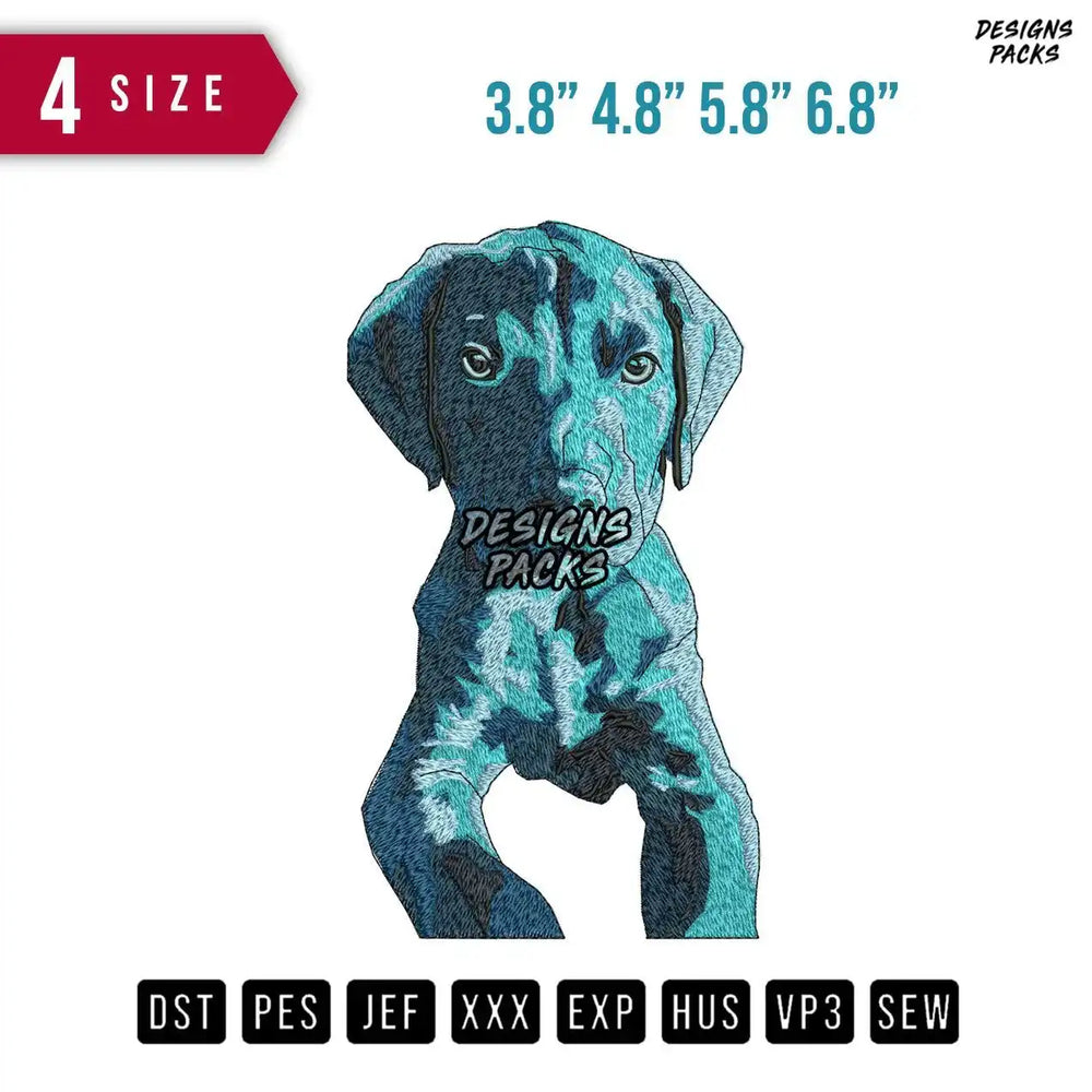 Dog Blues Embroidery Design