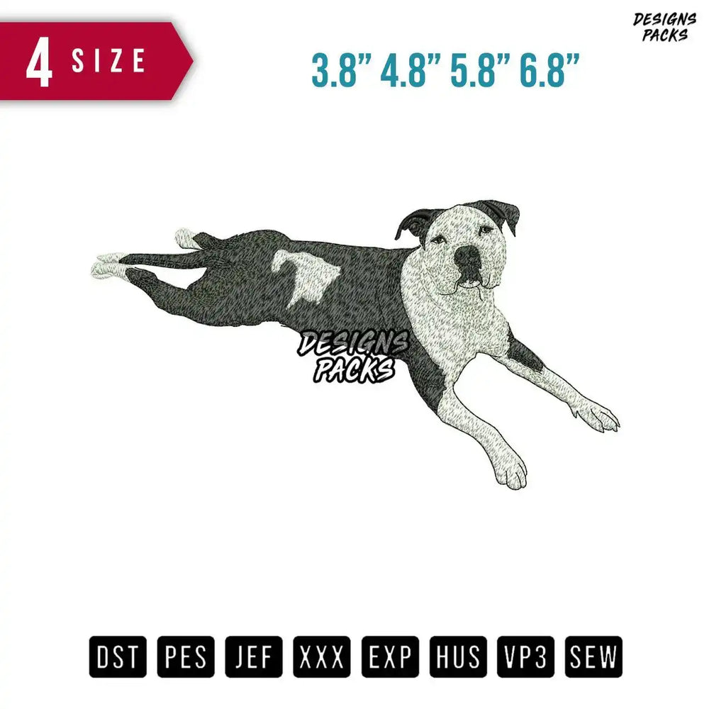 Dog Bw Embroidery Design