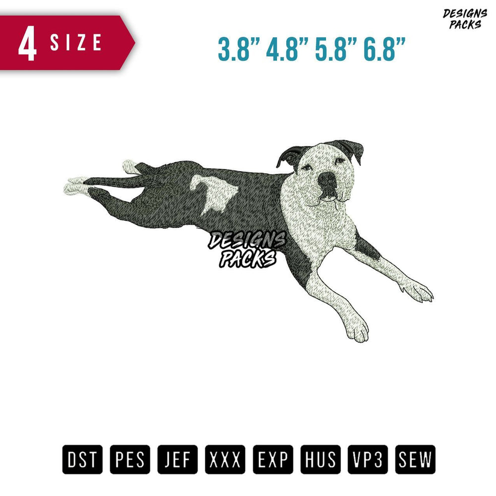 Dog Bw Embroidery Design