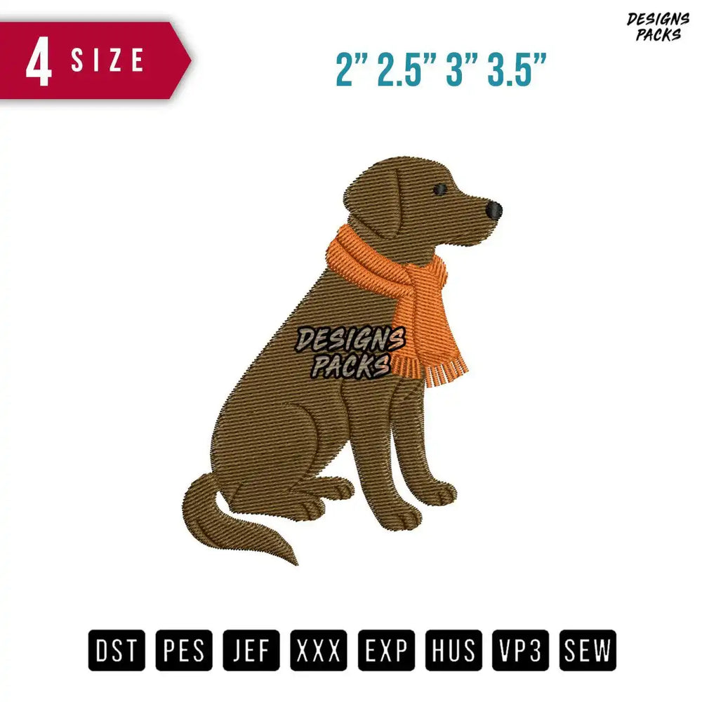 Dog Chocolate Syal Embroidery Design