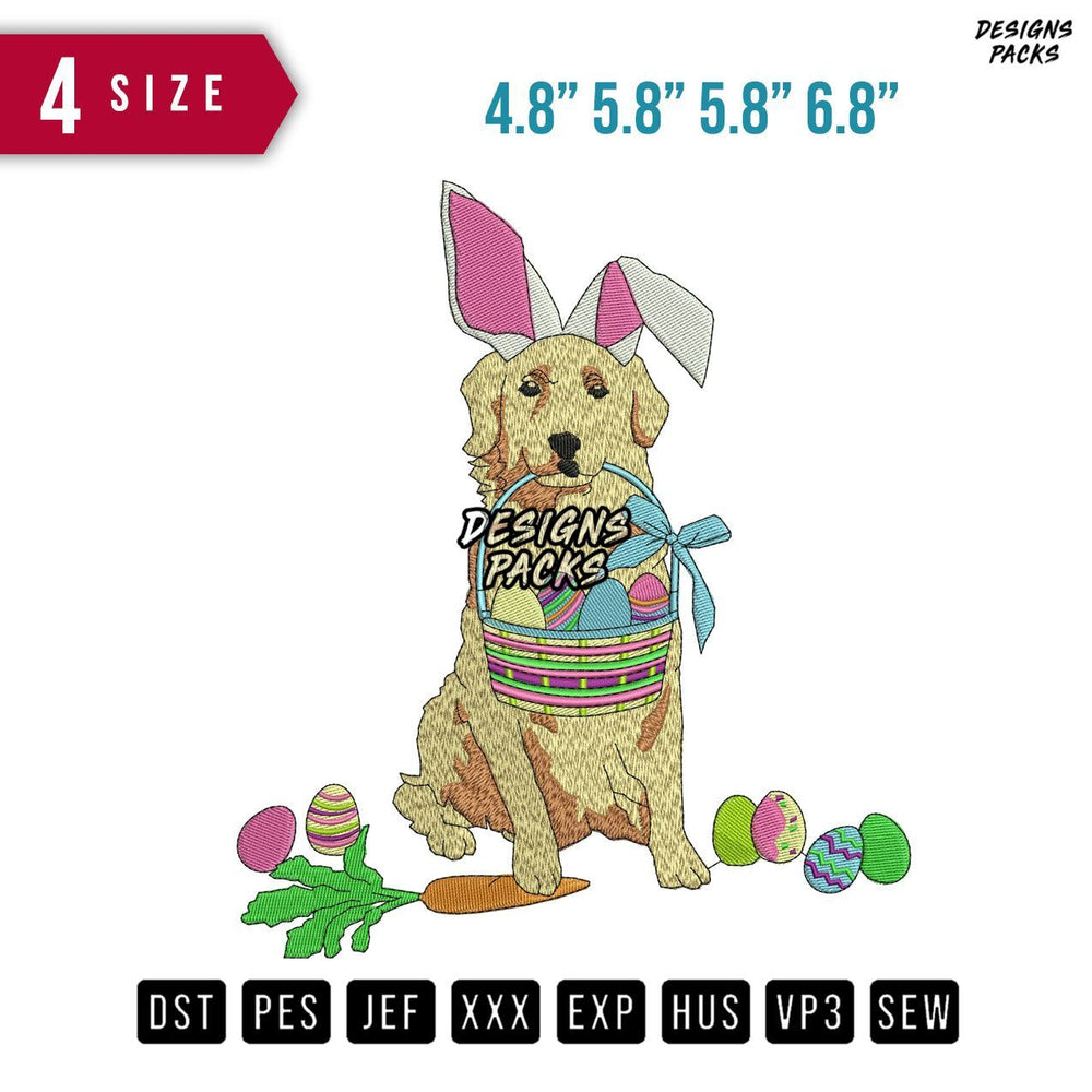 Dog Eggs Embroidery Design