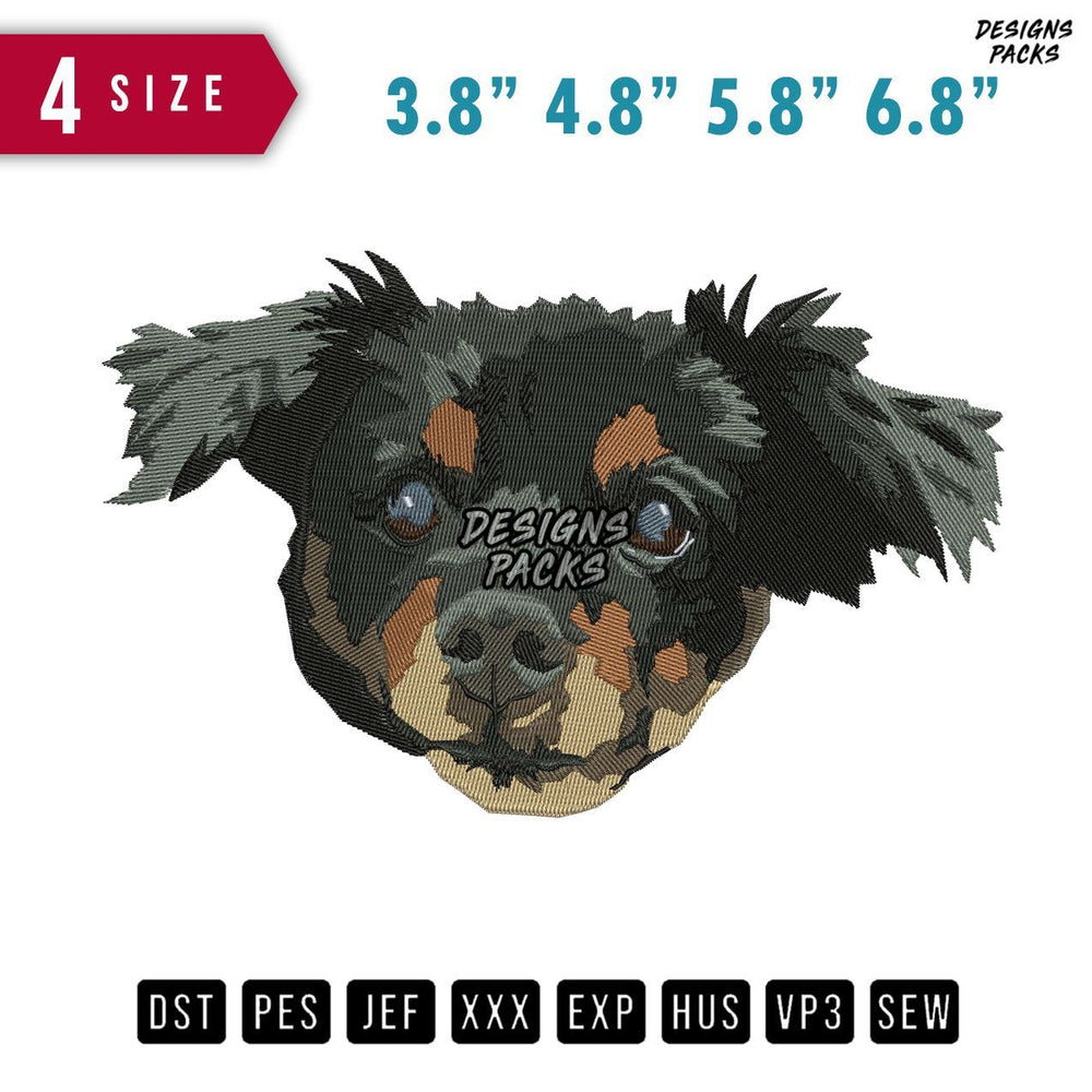 Dog Face Embroidery Design