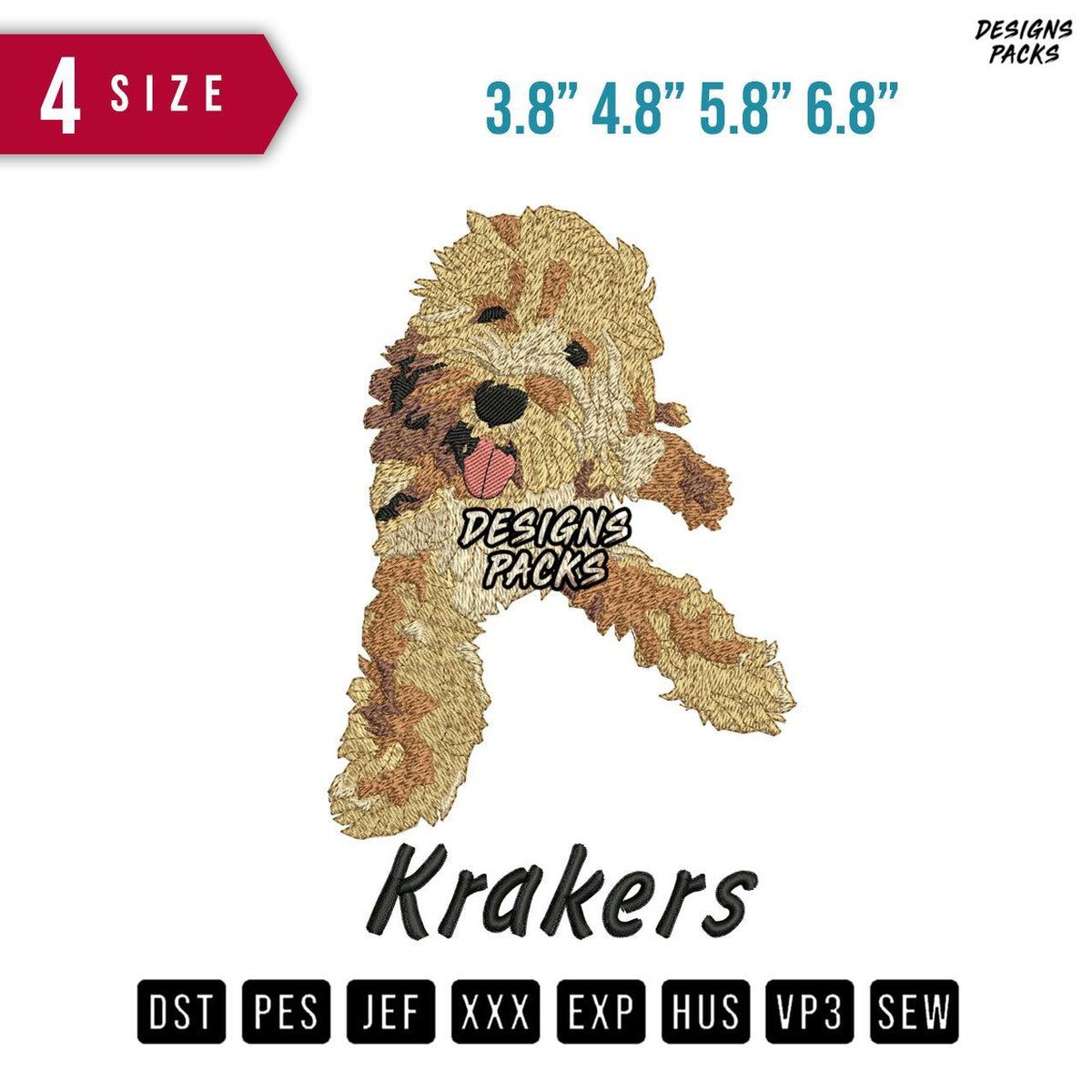 Dog Krakers Embroidery Design